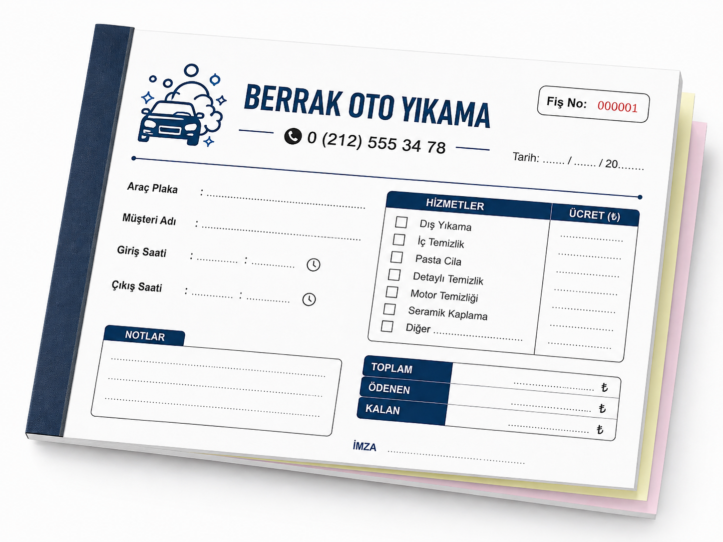 Oto Yıkama Fişi Basımı